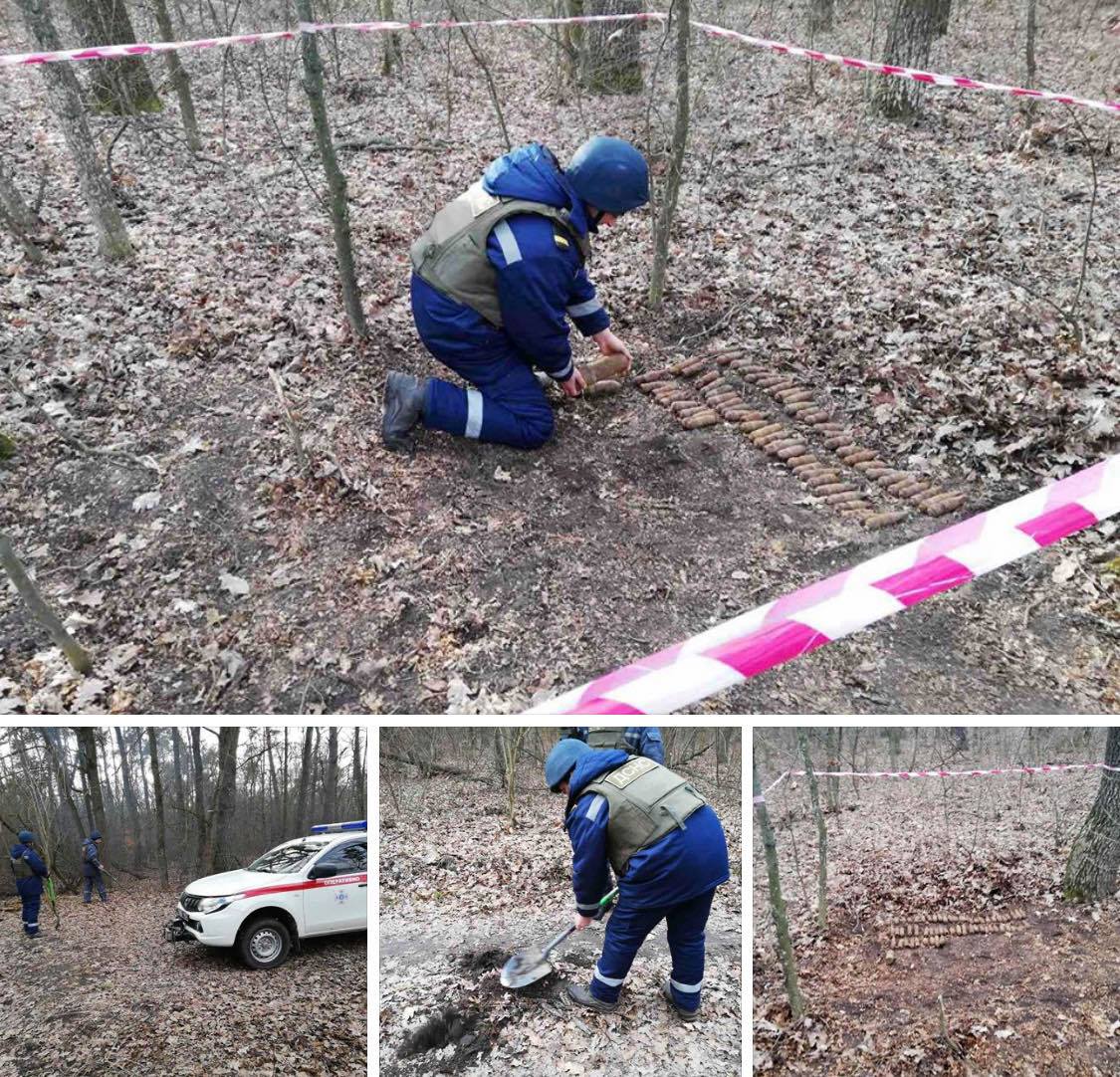 Піротехніки ДСНС знешкодили 63 артилерійських снарядів часів минулих війн