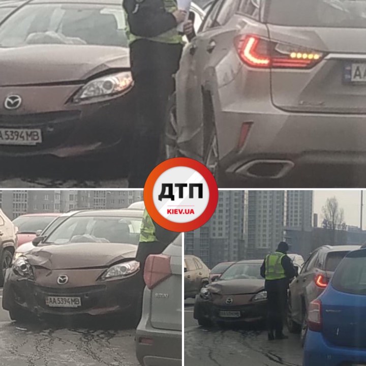 ДТП на Русановской набережной у моста Патона